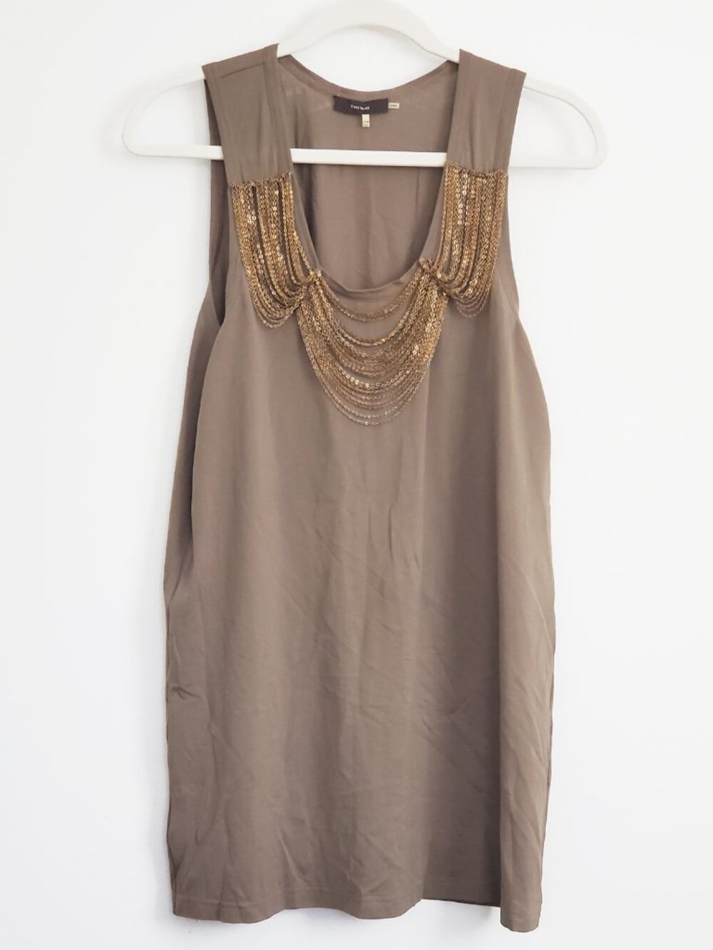 Vera Wang Couture Label Gold Chain Tank Top Small